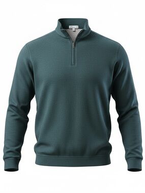 Peter Millar Men's Quarter-Zip Pullover Golf Sweater Gray XL